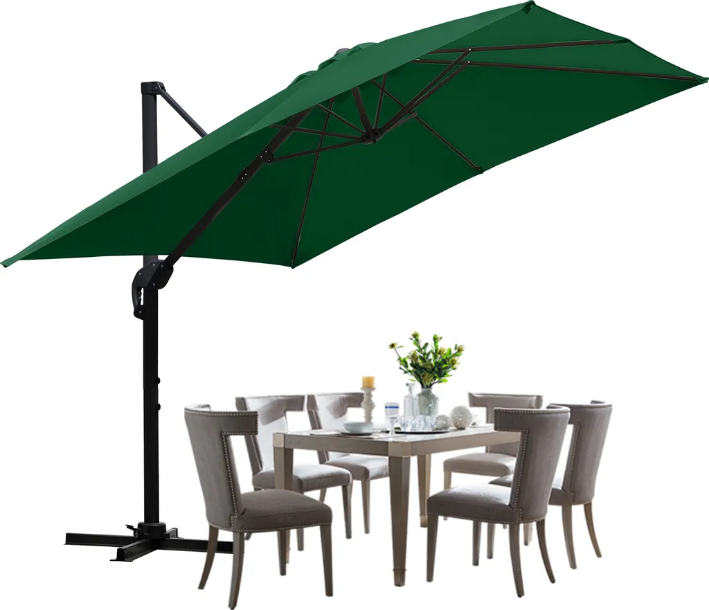 Ombrellone TolleTour LED 300cm a Sbalzo Verde - Kit Completo UV50+