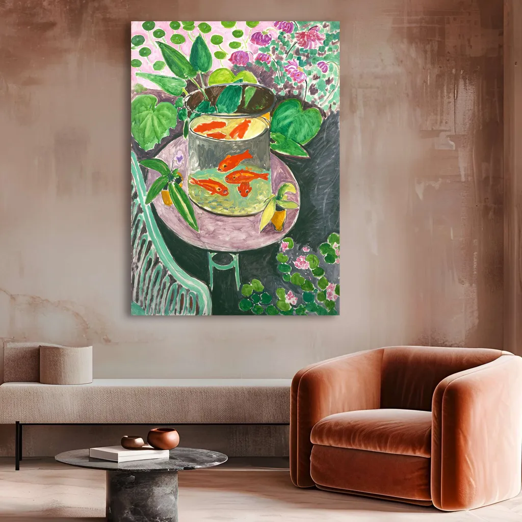 Quadro Moderno Matisse Pesci Rossi I - Tela Arredo 60x40 cm Premium - 2