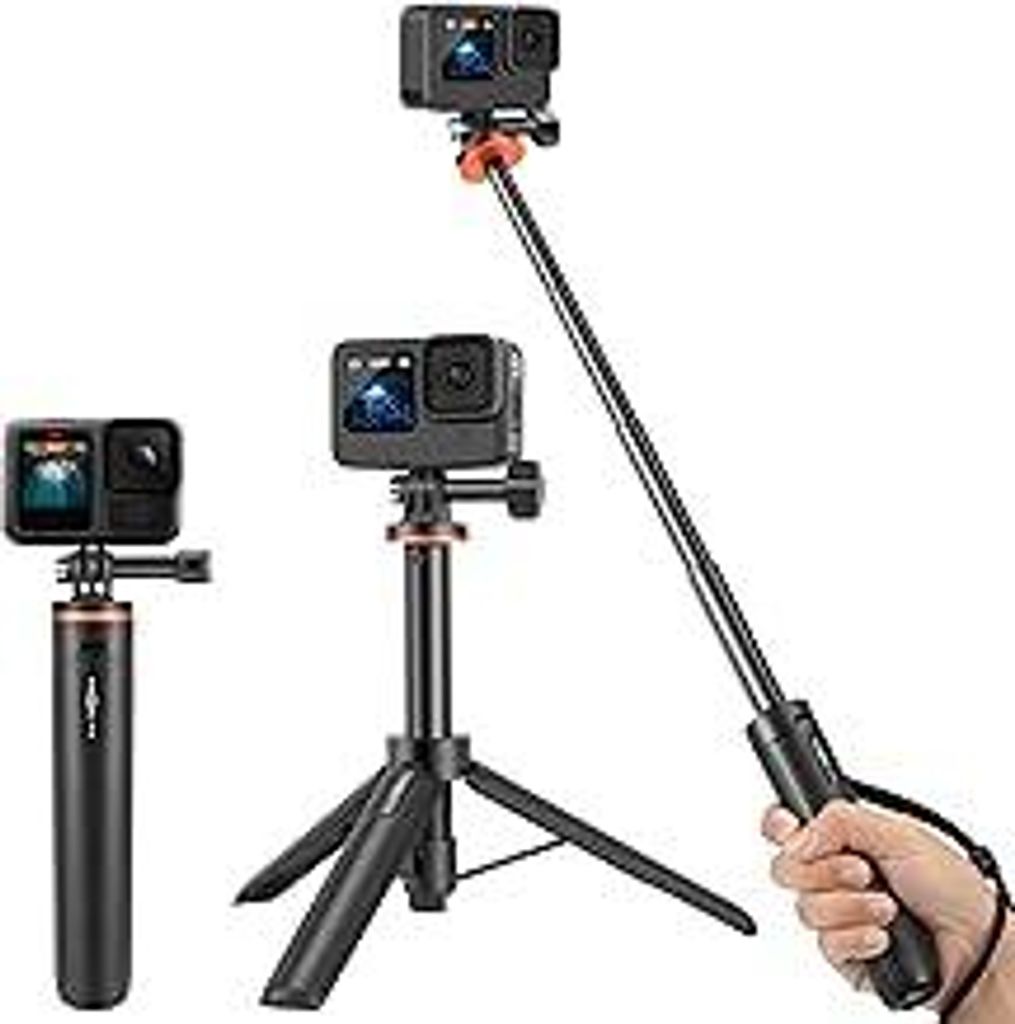 51cm Selfie Stick Stativ für GoPro Hero 13/12/11/10/9/Max, DJI Osmo Pocket 3, DJI Action 5 Pro/4, Insta360 Ace Pro, AKASO EK7000, Action Cam 2-in-...