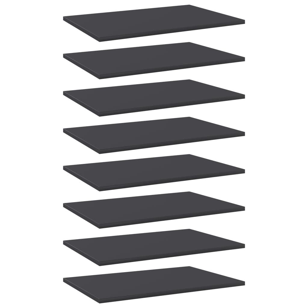 Bücherregal-Bretter 8 Stk. Grau 60x40x1,5 cm Holzwerkstoff