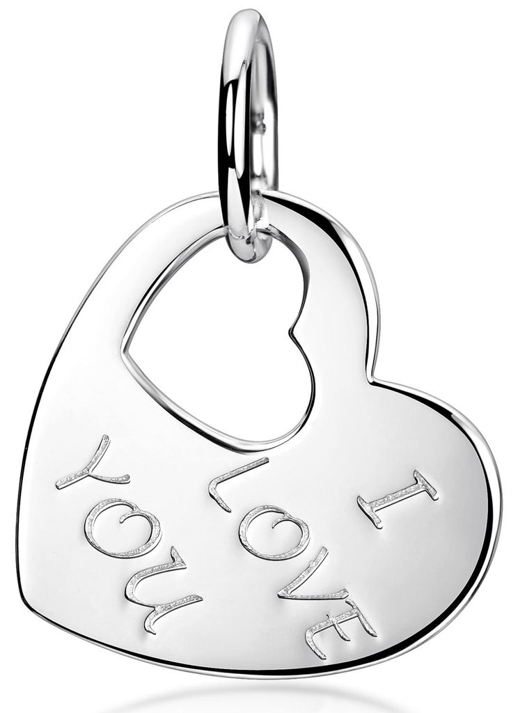 MATERIA Herz Anhänger Silber 925 - Damen Schmuck mit I Love Produktbild 