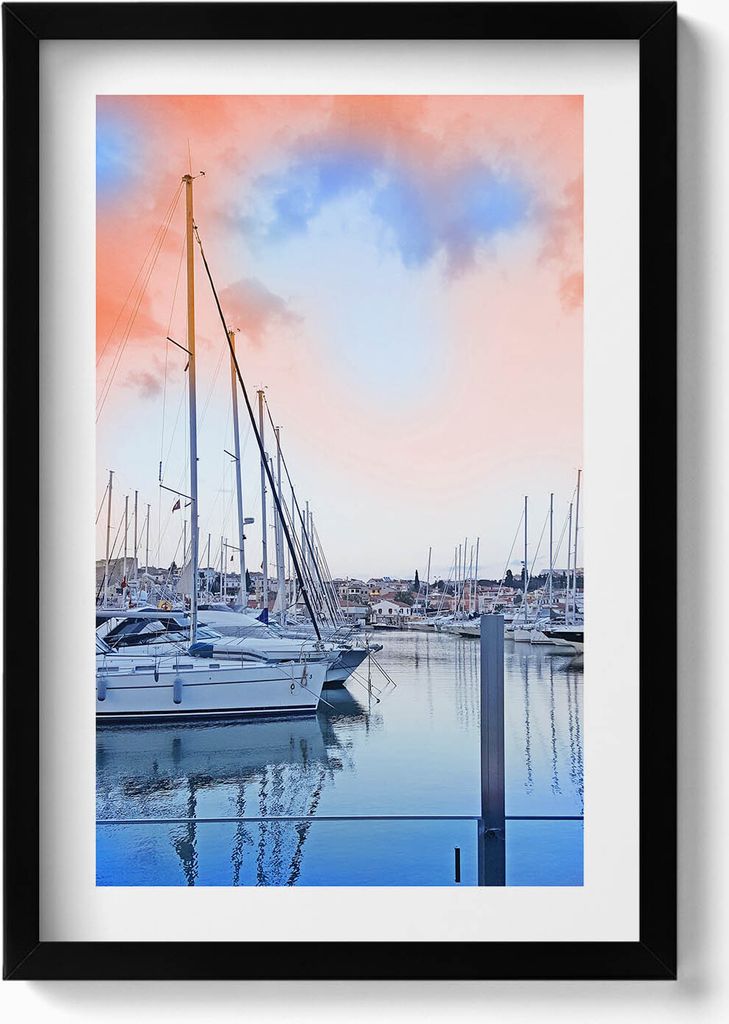 Gerahmtes Kunstwerk– Wandbild mit Rahmen – Gerahmtes Bild – Wanddekoration – 40x60 cm – Schwarz