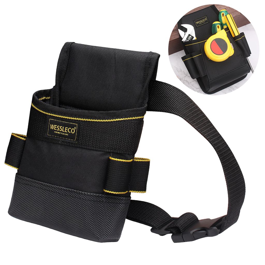 Mini Werkzeugtasche für den Gürtel, Canvas-Tasche für Elektriker, Klempner & Heimwerker, tragbar & langlebig,13.5×5×22 cm