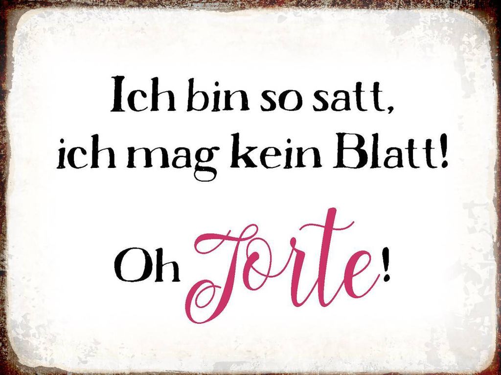 vianmo Holzschild 30x40 cm bin satt mag kein Blatt Oh Torte