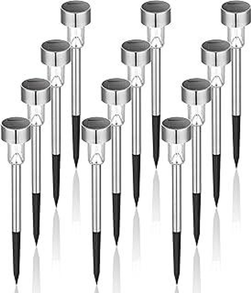 GIGALUMI Solarlampen für außen, Solarleuchten für Garten, 12 Stück, wasserdichte Solar Gartenleuchten für außen Garten, Balkon, Terrasse, Ras...