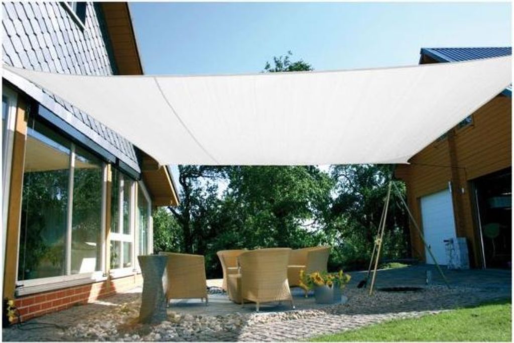 EDUPLAY 160095 Sonnenschutz Sonnensegel, 6x4m, Rechteck, weiß
