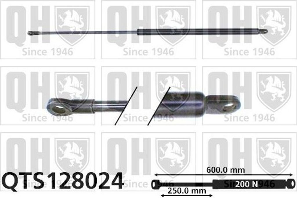 QUINTON HAZELL QTS128024 Gasfeder Heckklappendämpfer für CITROËN GS Schrägheck 600mm