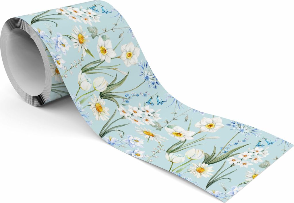 Muralo Selbstklebende Bordüre Tapetenbordüre bunte Blumen Produktbild 