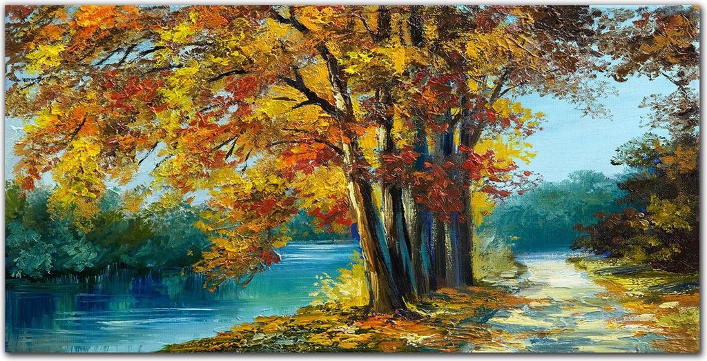 Coloray Bild aus Acryl 140 cm x 70 cm - Bild auf Acrylglas Gehärtetes Acryl Wohnzimmer Küche Dekoration Wanddekoration - River Forest Nachbildung...