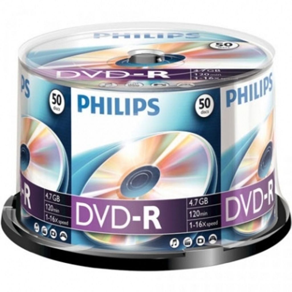 Philips DVD-Rohlinge, 120Min, 4.7GB, Speed 16x, Spindel (50 Produktbild 