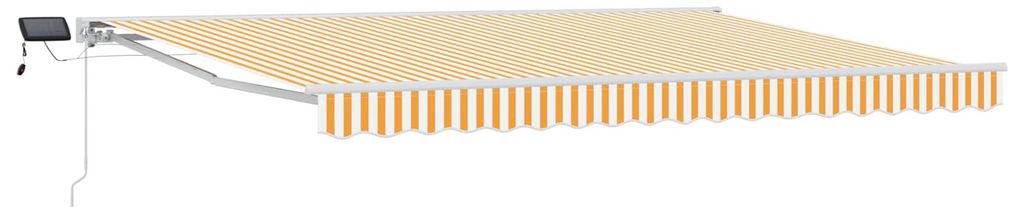 Manueller Markisenrahmen - CLORIS - Hochwertige Materialien - mit LEDs - Gelb und Weiß 4 × 3,5 m - Markisen C971