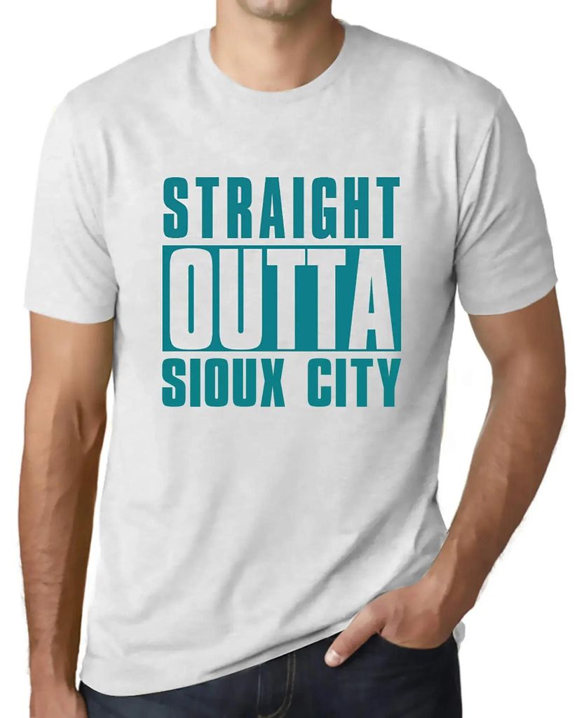 Herren Grafik T-Shirt Direkt aus Sioux City – Straight Outta Sioux City – Öko-Verantwortlich Vintage Jahrgang Kurzarm Lustige Druck Geburtstag