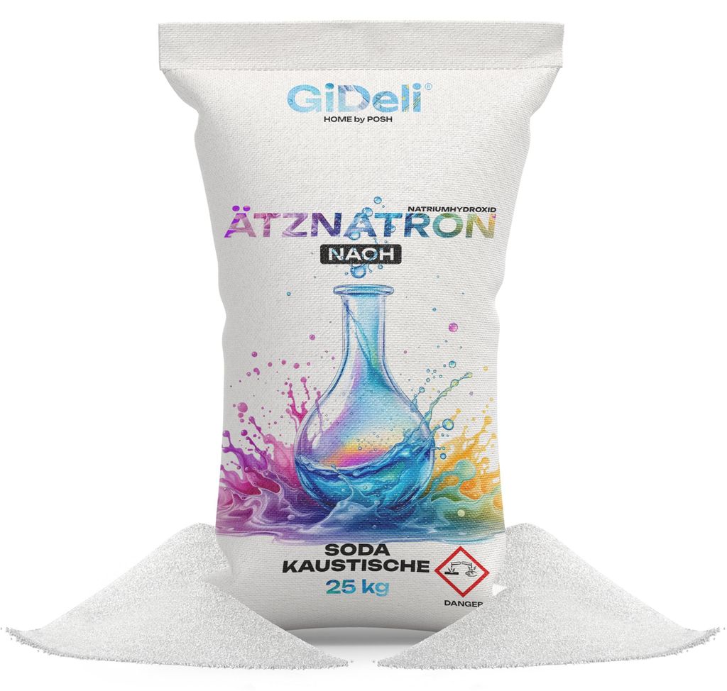 Ätznatron 25kg Natriumhydroxid NaOH 99% Seifenherstellung Produktbild 
