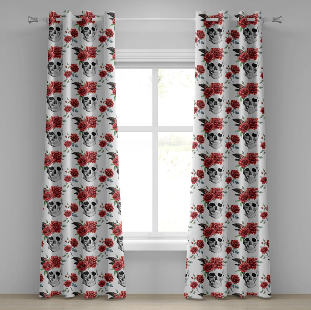 Tenda ABAKUHAUS Teschi Rosa e Rose Rosse - Qualità Premium 280x175