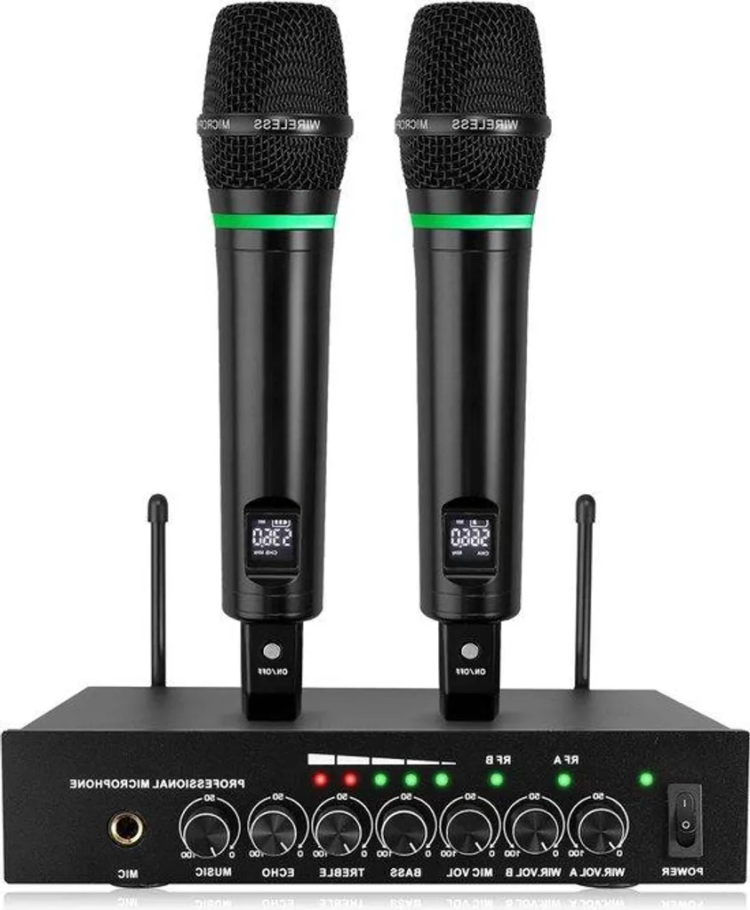 Micro sans fil UHF anti-interférence avec adaptateur audio jack 6,35 mm
