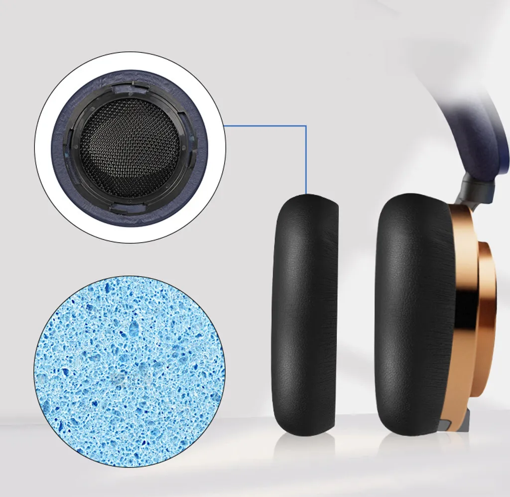 Cuscinetti Auricolari INF per Dyson Zone - Pelle Proteica Nera Elegante - 4