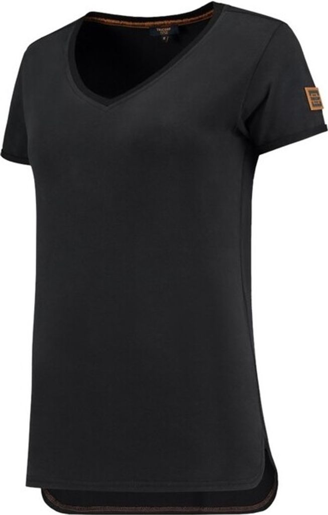 Tricorp T-Shirt Premium V Hals Dames Schwarz 104006 M