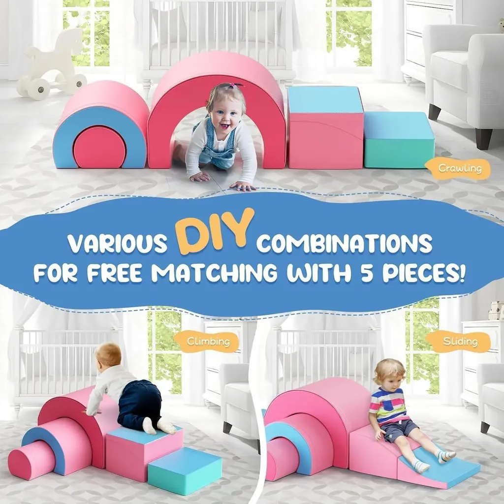 Parcours de motricité en mousse pour bébé - Modules d'escalade 0-3 ans