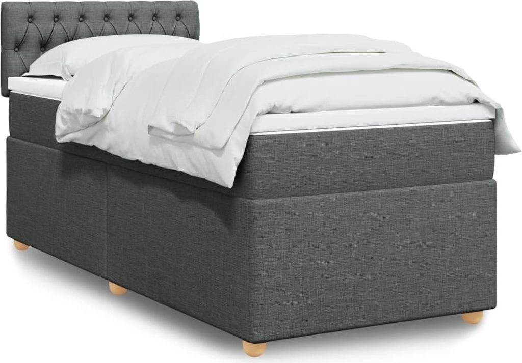 "2026 Promotion" Boxspringbett mit Matratze - Dunkelgrau - 80x200 cm - Stoff - Polsterbett CC14904