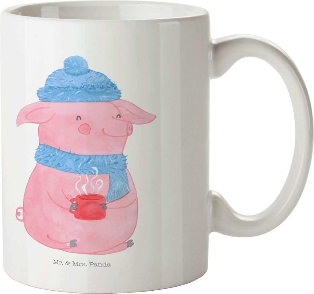 Mr. & Mrs. Panda Kaffeetasse Schwein Glühwein - Weiß - Geschenk, Pott, Tasse, Kaffeebecher, Punsch, Becher, Glühschwein, Weihnachtsmarkt, Weihna...