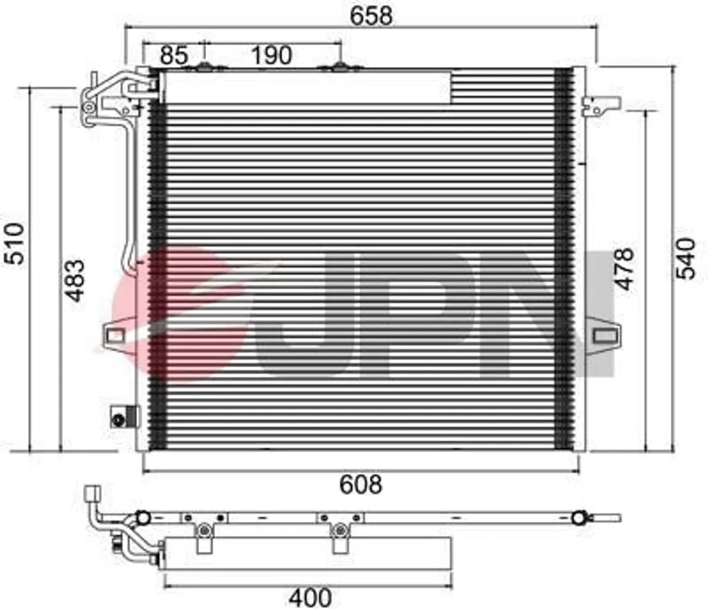 Condenseur de clim JPN 60C9103 pour Mercedes Classe R M GL A2515000054