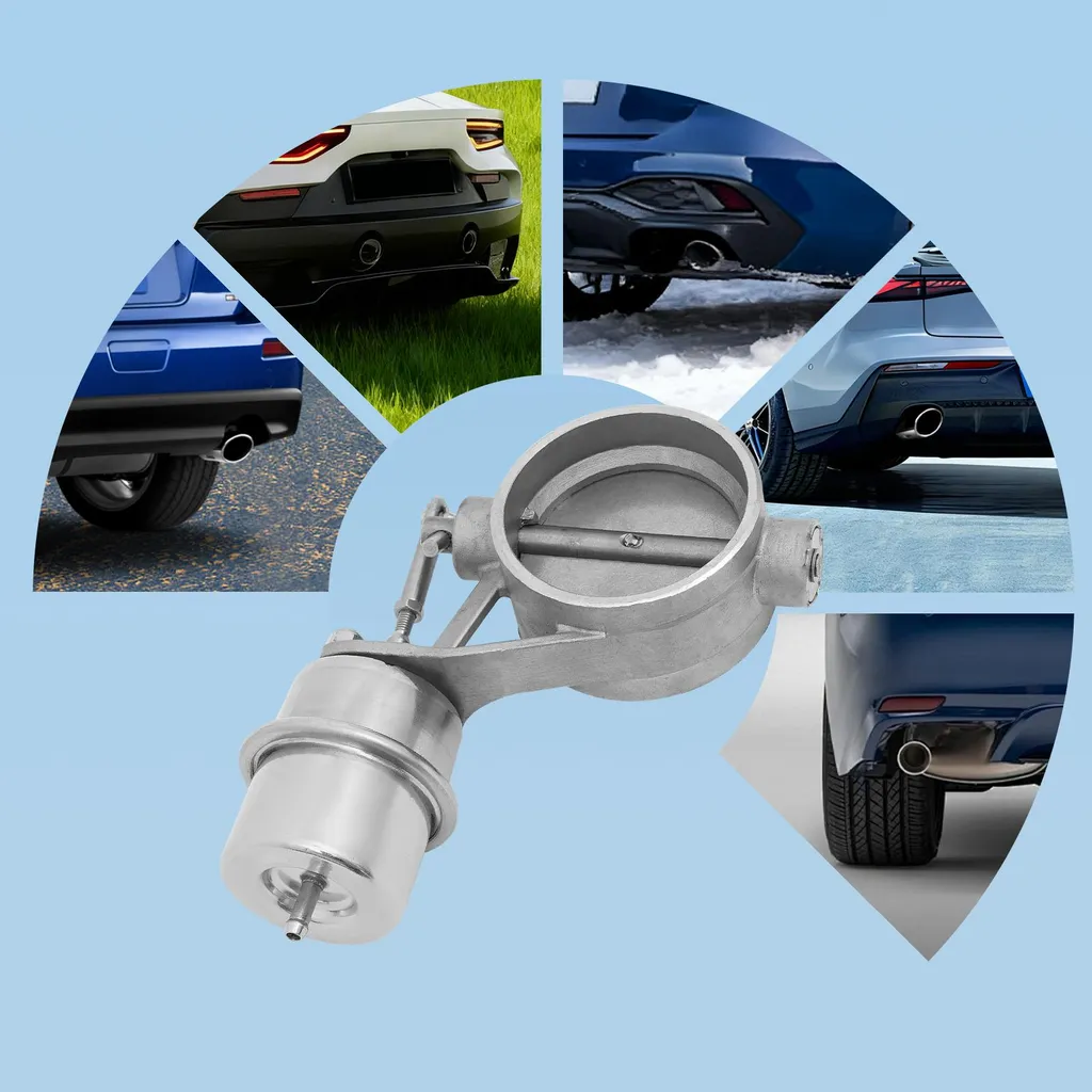 Valve d'échappement électrique 63mm en métal argenté avec commande