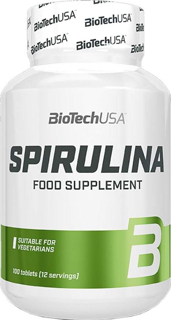 BioTech USA Spirulina 100 tabletek / Przeciwutleniacze i Zdjęcie produktu 