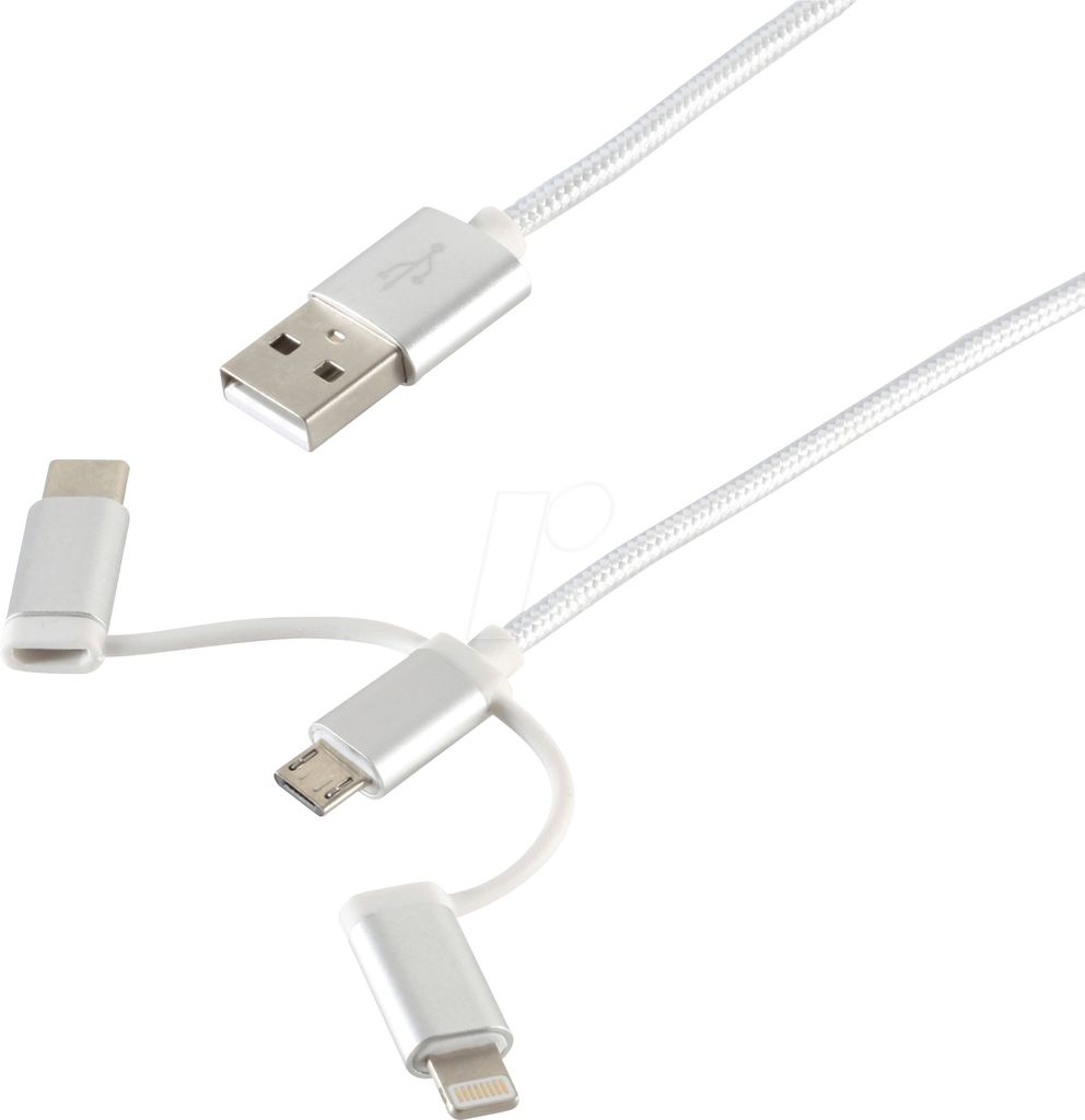 shiverpeaks BS14-50067 USB Kabel 1 m USB A USB C/Micro-USB B/Lightning Weiß (BS14-50067)