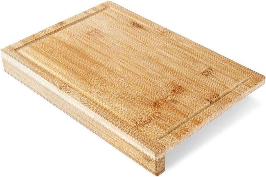 Excellent Houseware Schneidebrett mit Rand, Bambus, 35x24x1,2 cm, braun