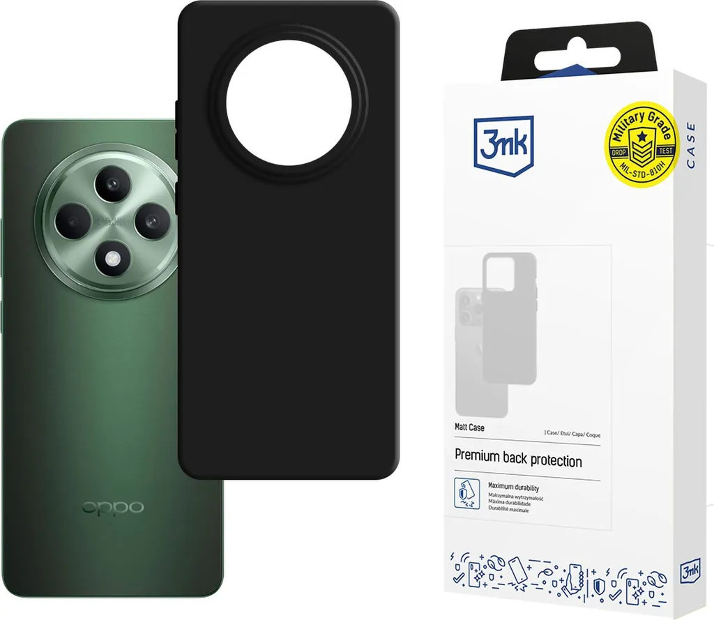 Cover 3mk Matt Case Oppo Reno 12 F/Fs - Nero Opaco Anti-Impronta