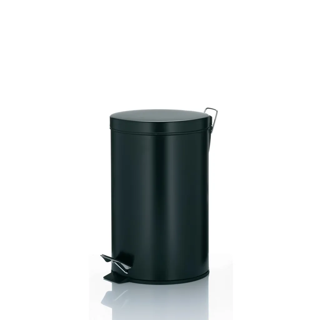Poubelle Silent Close 12L Métal Noir Mat Kela Kilian Système Silencieux