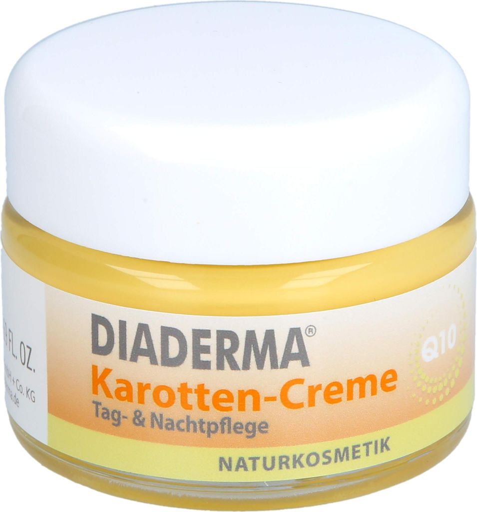A jar of Diaderma Karotten Creme with Q10.