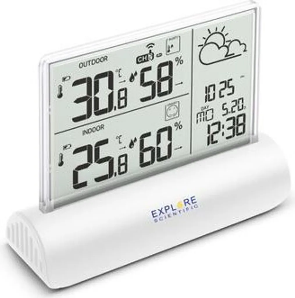 Station Météo avec Écran LCD Explore Scientific WSH4501 - Design Blanc
