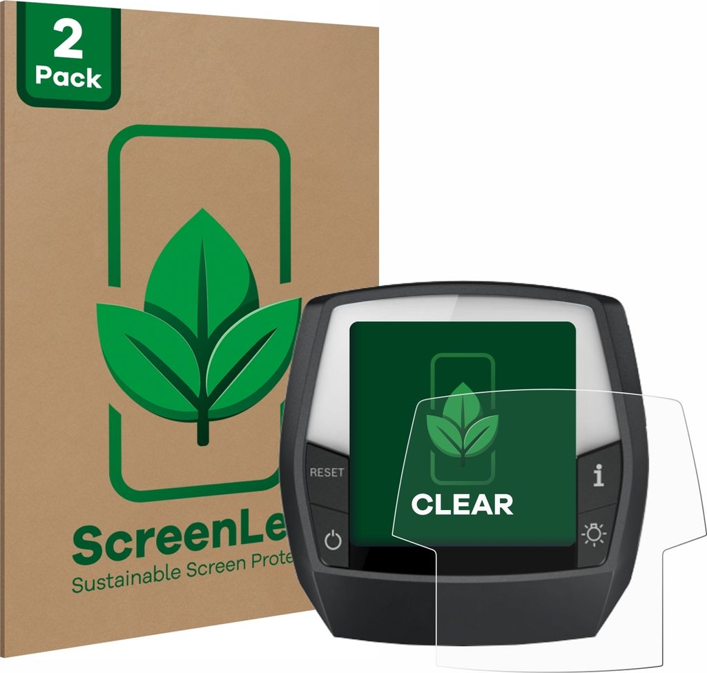 2x ScreenLeaf Schutzfolie für Bosch Intuvia Performance Line nachhaltiger Displayschutz Display Schutz Folie Klar Transparent