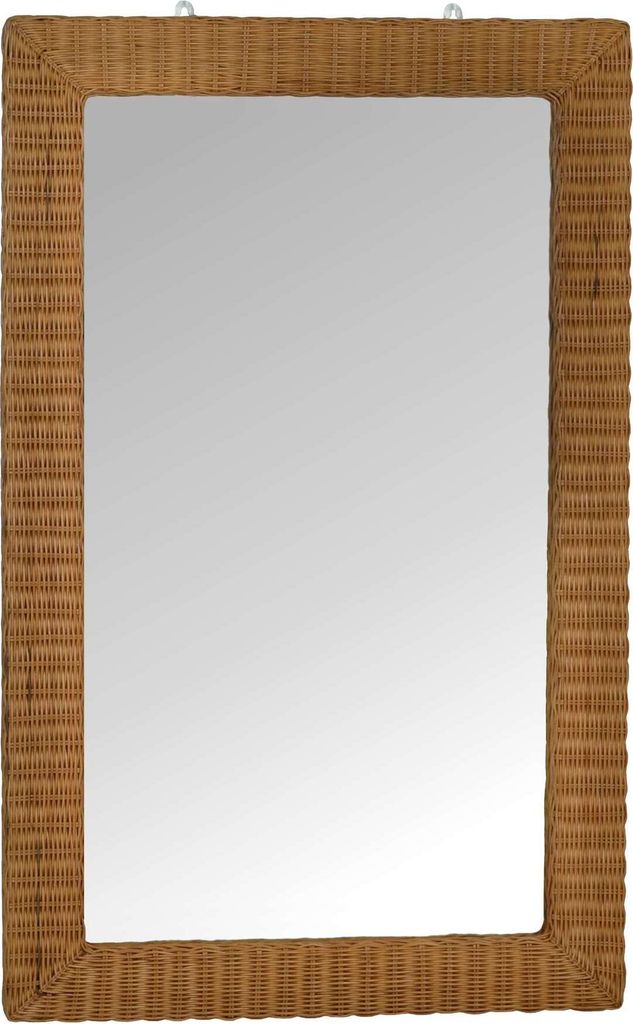 MiaMöbel Spiegel mittel Landhausstil Glas Rattan Honig
