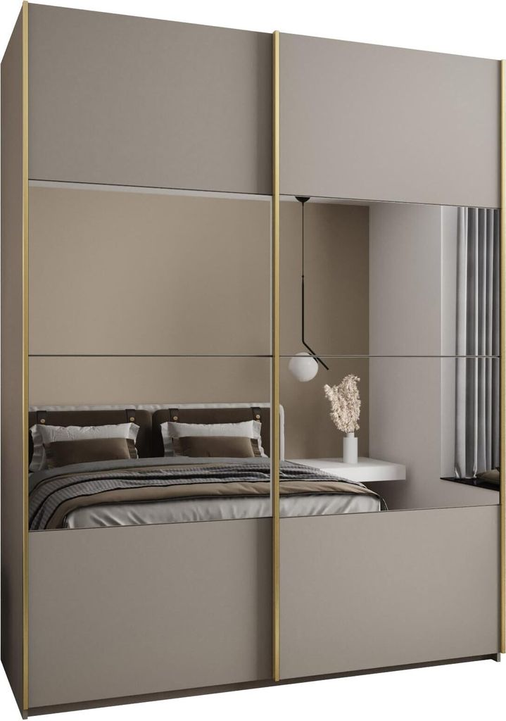 MEBLE KRYSPOL LUX 4 Schrank - 245,5x200x64cm - Kaschmir, Kaschmir, Gold