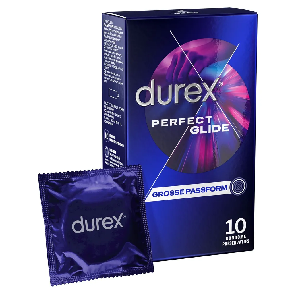 Durex Perfect Glide - Preservativi spessi e inumiditi 10 pz