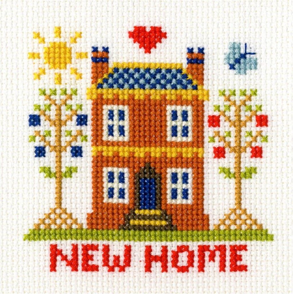 Bothy Threads Grußkarte Kreuzstich-Set "Neu Zuhause Karte", Produktbild 
