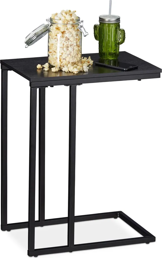Guéridon noir moderne et polyvalent pour salon ou support de plante