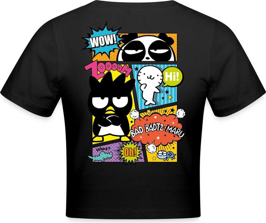 Spreadshirt Bad Badtz-Maru Mit Freunden Im Comic Stil Crop Top, XL, Schwarz