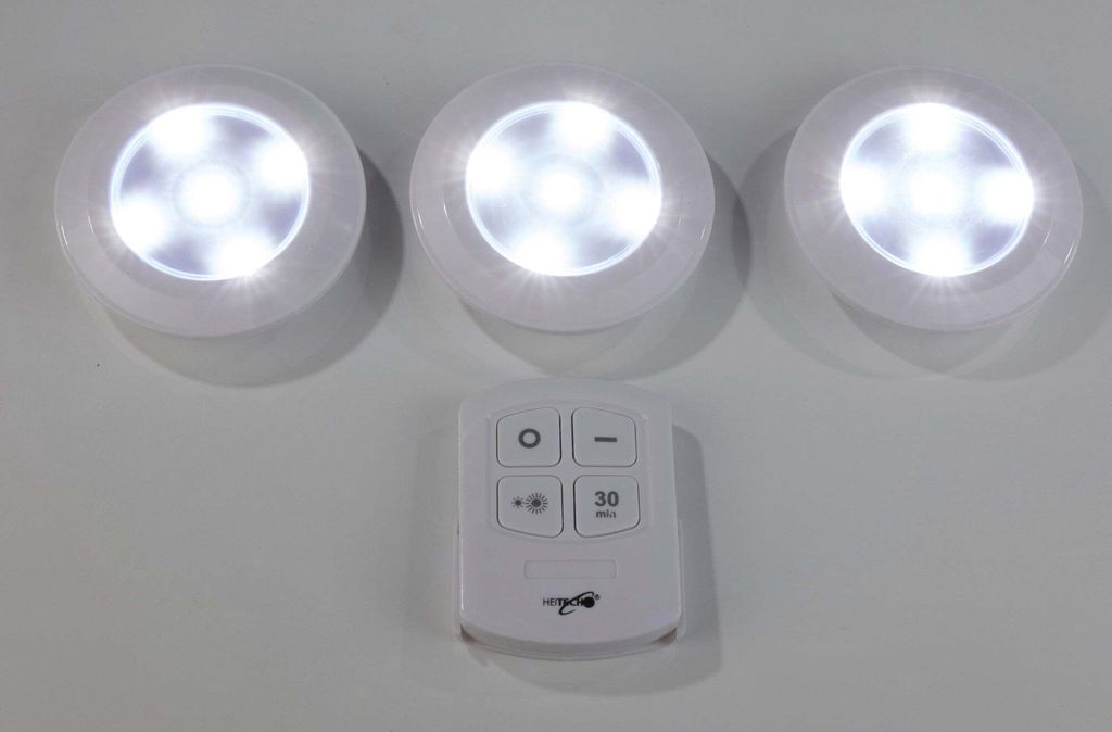 Zestaw 3 lampek LED HEITECH z pilotem zdalnego sterowania Zdjęcie produktu 5