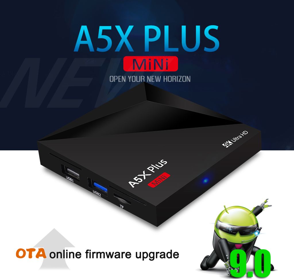 A5X Plus Smart TV Box für Android 9.0 Rk3328 Quad Core 4K H.265 HDR10 USB3.0 2G/16G Mini Media Spieler australische Regelungen