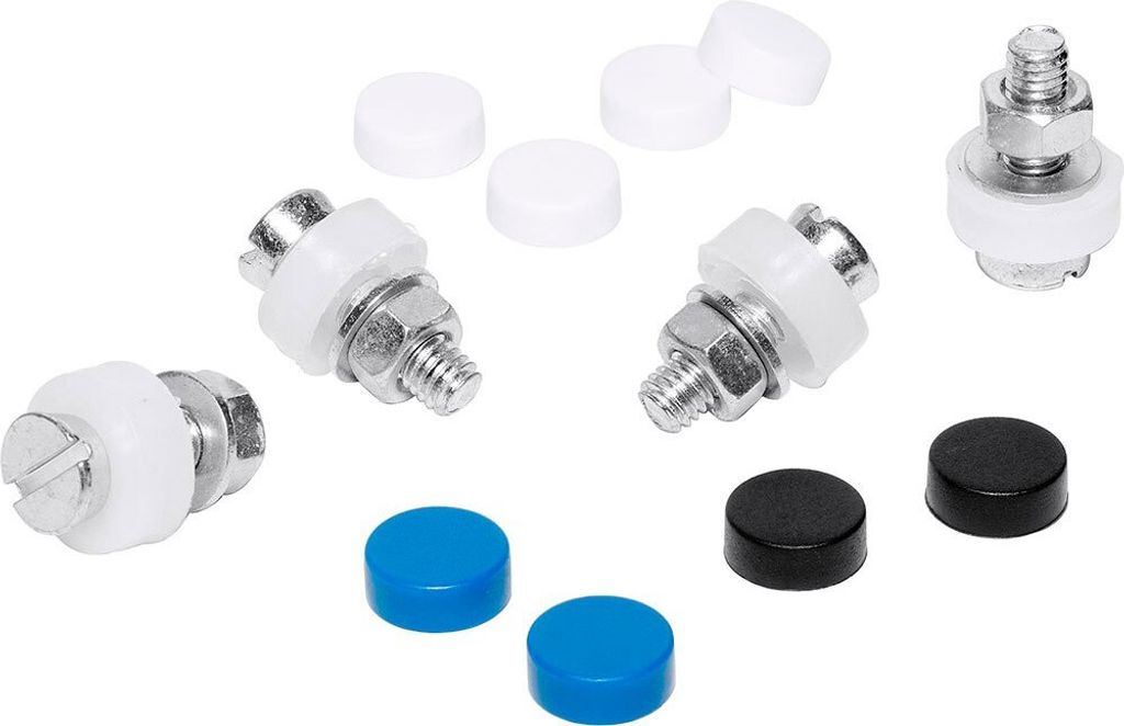 POLO Kennzeichen-Schrauben-Set M6x20, 4er, Vibrationsdämpfung, 3 Farben