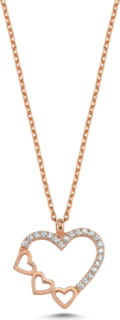 Collier trois cœurs entrelacés argent 925 sertis de zircone étincelant
