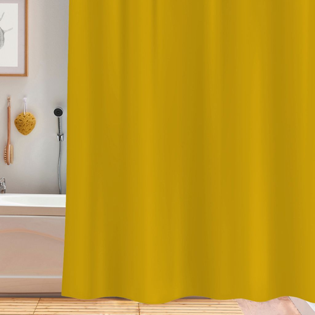 DOCHTMANN Zasłona prysznicowa PVC 180x200cm żółta Zdjęcie produktu 
