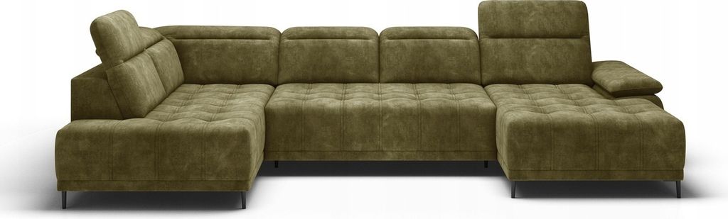 DOMO-HOME Großes U-förmiges Ecksofa FOCUS XL 352x204cm | Bequemes und modernes Design | Verstellbare Kopfstützen | r Veloursstoff | Schlafoption...