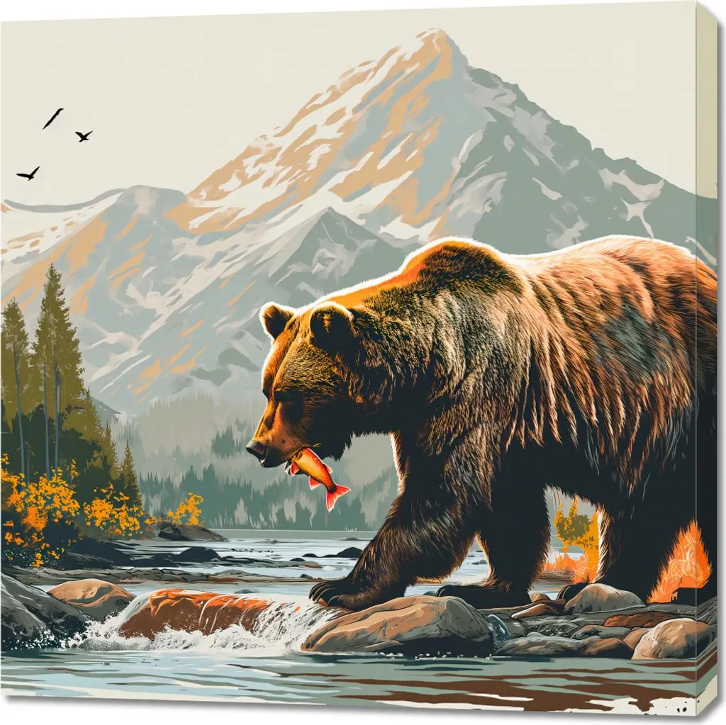Quadro Montagna 90x90 cm Tela Canvas Torrente - Spedizione Rapida