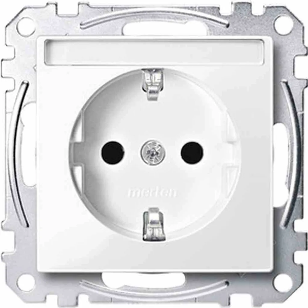 Merten System M Prise de Courant 1 Poste Blanc Polaire Brillant IP20