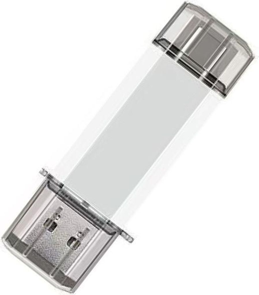 INF Kurzer 2-in-1 USB-Stick USB 3.0 High Speed für PC und Smartphone Weiß 64 GB