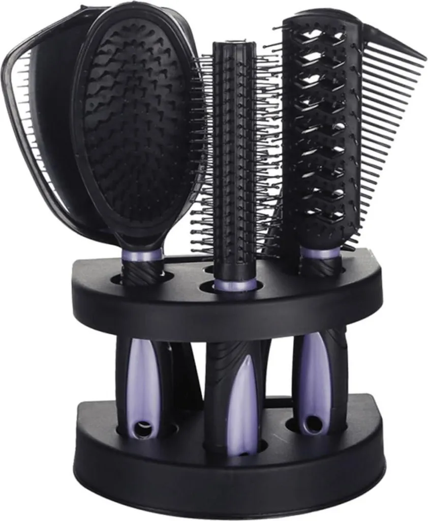 Brosse à cheveux professionnelle en nylon ensemble de 5 outils pro